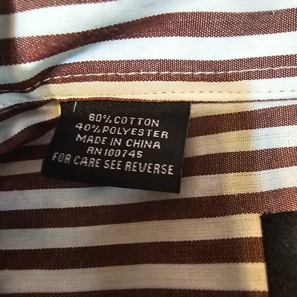 Steven by Steven Land Men’s Dress Shirt Brown Micro Dot Pattern 17 34/35 Modern - Picture 4 of 10